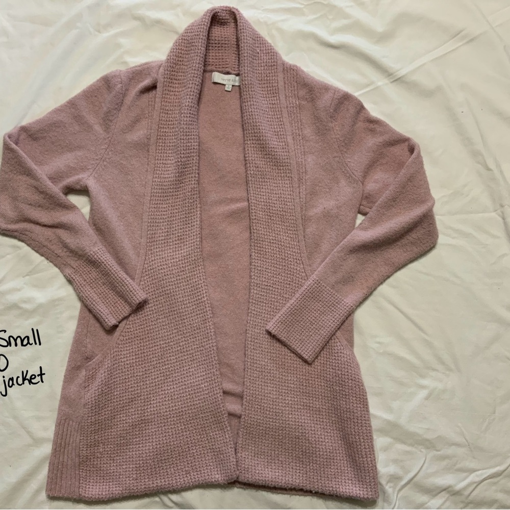 Women's Pink Open Front Cardigan Sweater